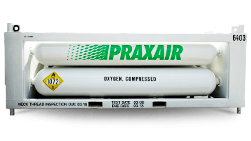 Praxair tubes on rack